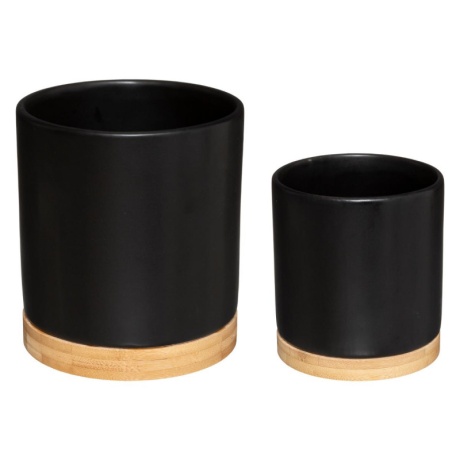 Lillepottide komplekt 'Bamboo' 2tk must