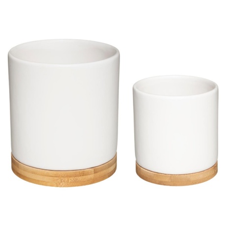 Lillepottide komplekt 'Bamboo' 2tk valge