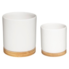 Lillepottide komplekt 'Bamboo' 2tk valge